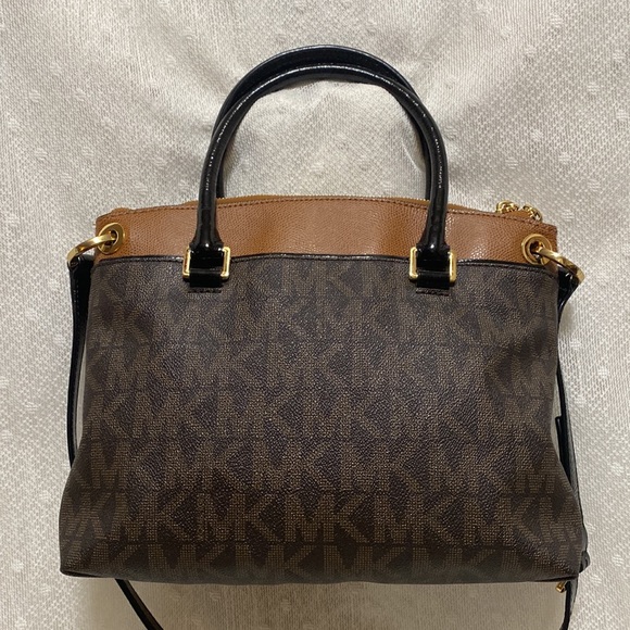 *SOLD*MICHAEL Michael Kors Aubrey Satchel In Brown/Luggage - Picture 5 of 17